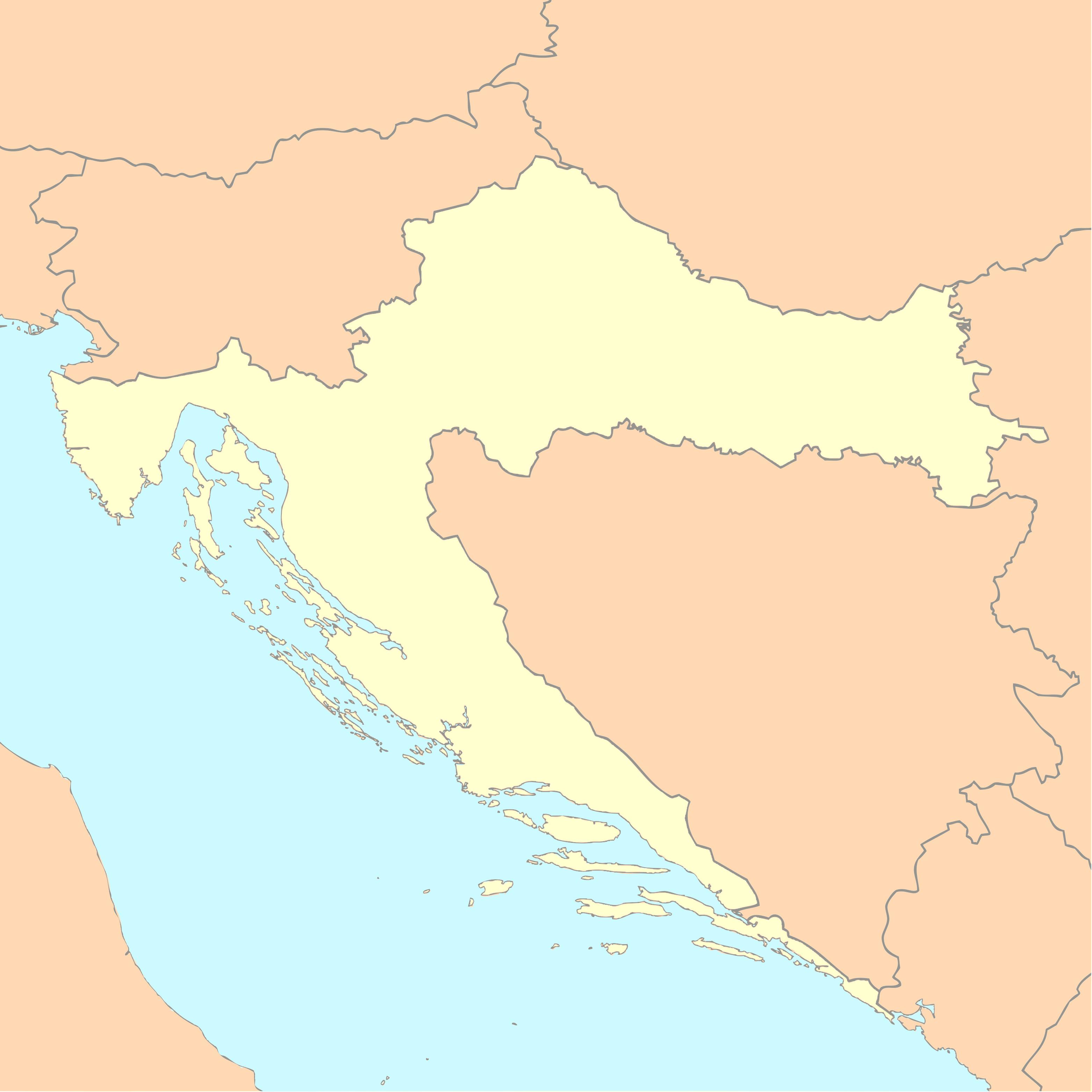 kaart van Kroatië: schetskaart vectorkaart van Kroatië