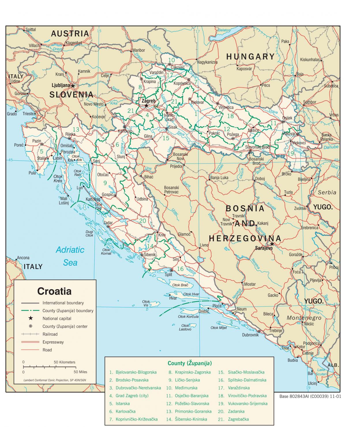 Kroatië stadsplattegrond