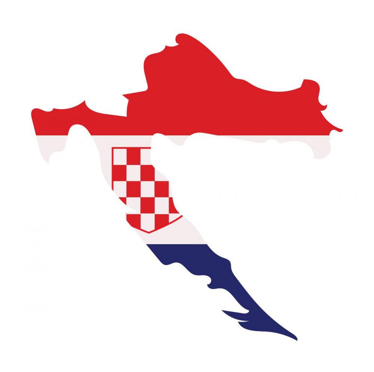 Kaart van de vlag van Kroatië